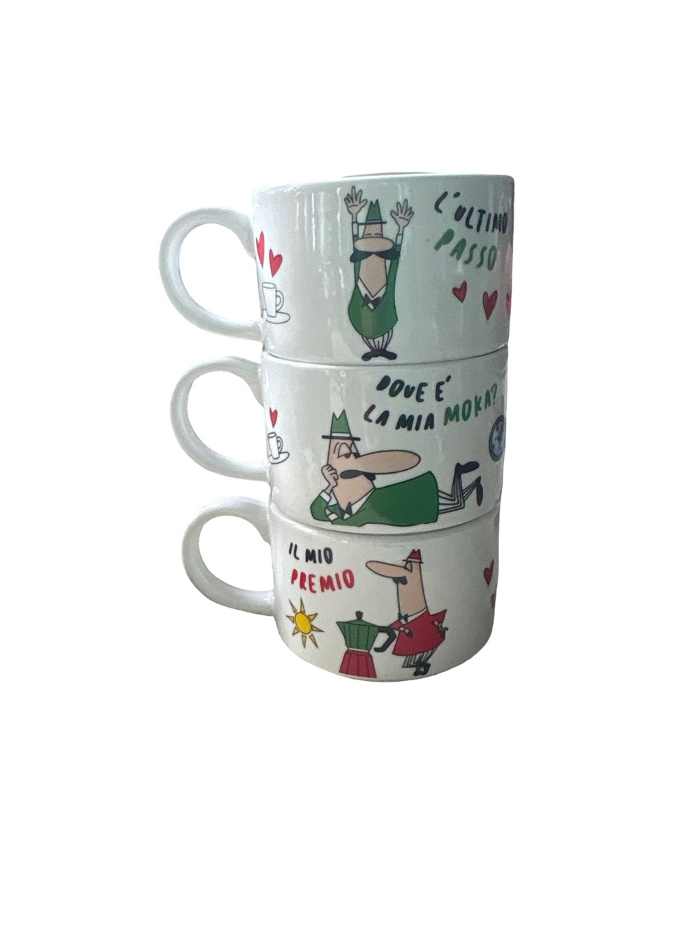 Bialetti Stackable Porcelain Cappuccino Mugs (3 set) made in Italy 🇮🇹